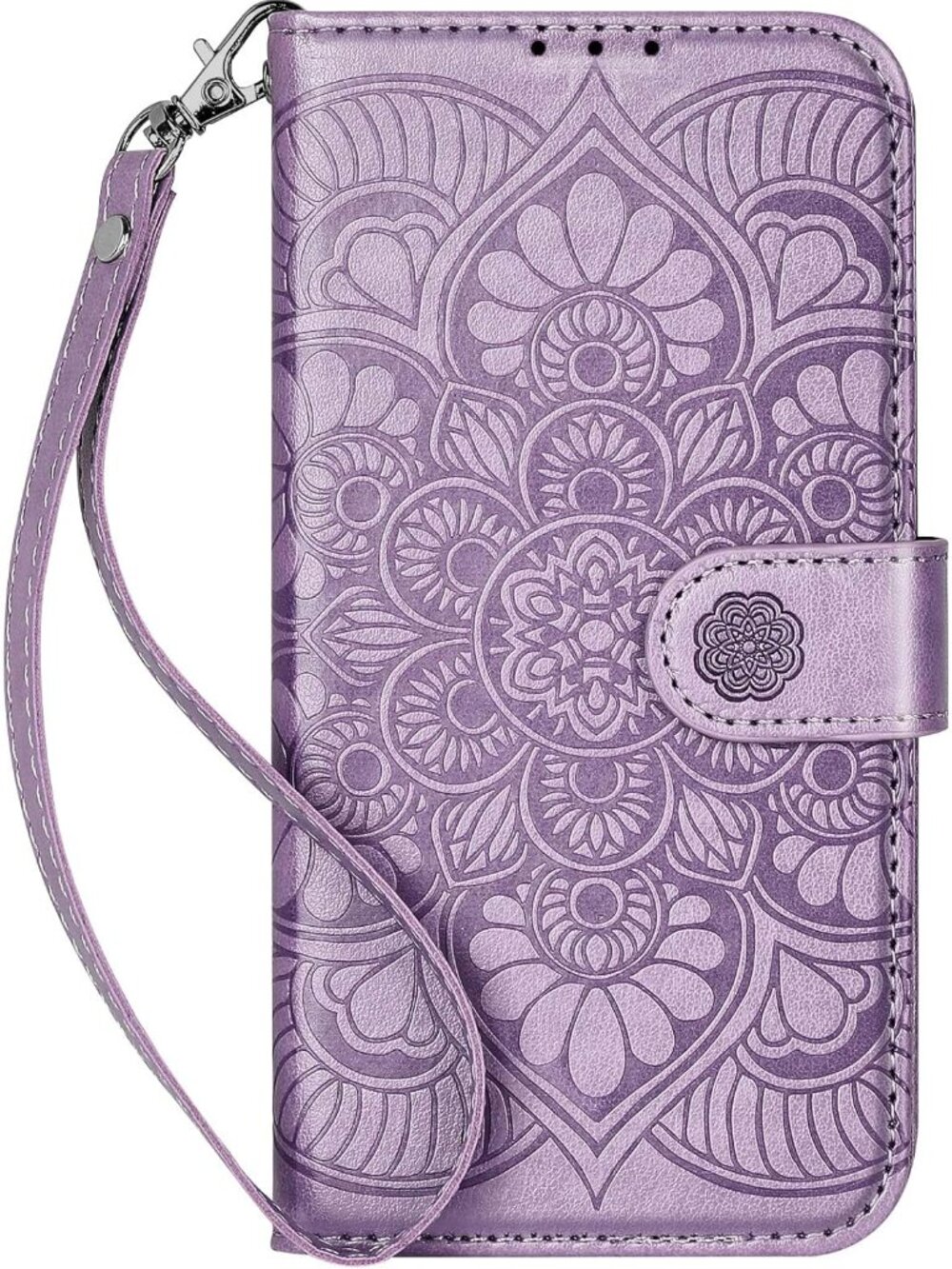 iPhone 16 Wallet Case RFID Blocking 3 Card Holder Stand PU Leather Light Purple